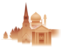 Illustration representing Worship & Religion section of virtual community.